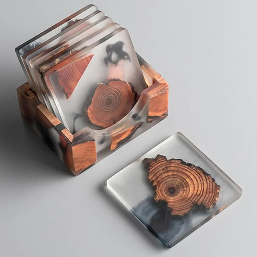 Wooden Home Resin Insulation Simple Cup Coaster